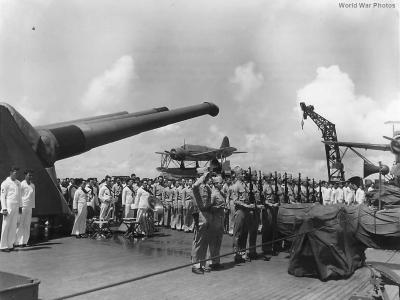 Casualties of South Dakota buried at sea off Guam 1944