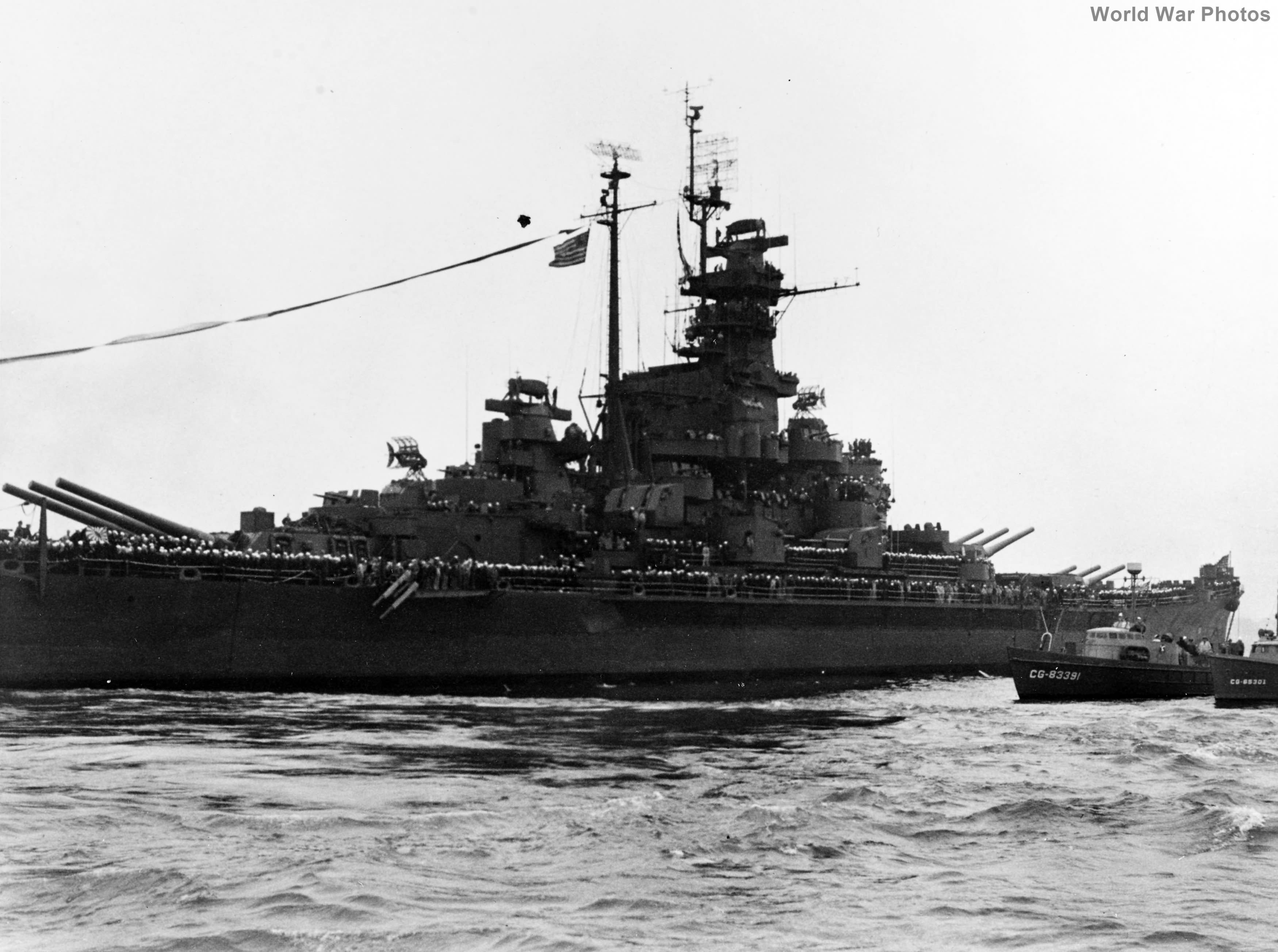 USS South Dakota entering the Golden Gate September 1945