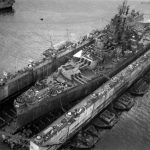 USS South Dakota in Drydock Guam 1945
