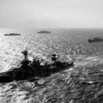 USS Texas (BB-35) and convoy off Brooklyn February 1942