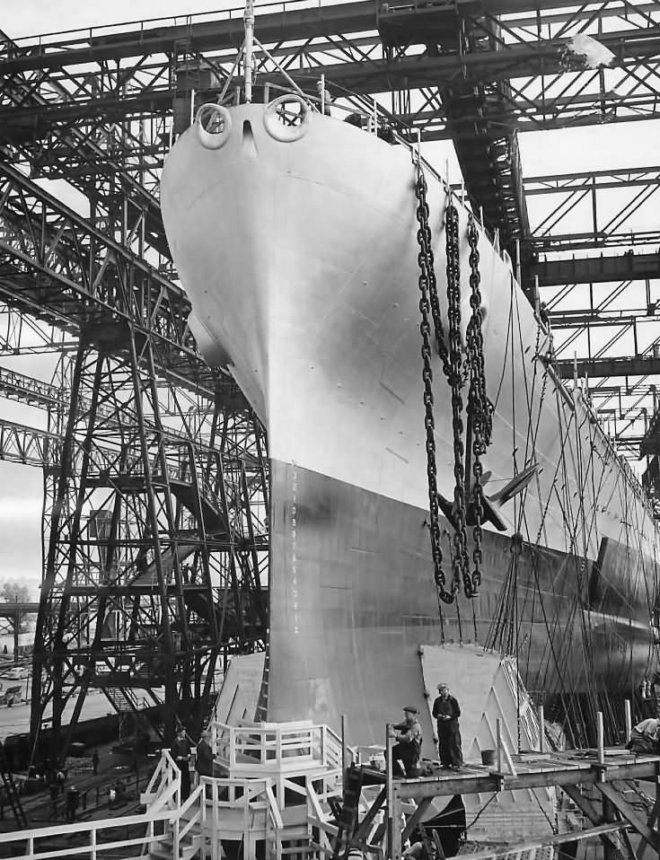 Launch of Battleship USS Washington (BB-56) 1 June 1940