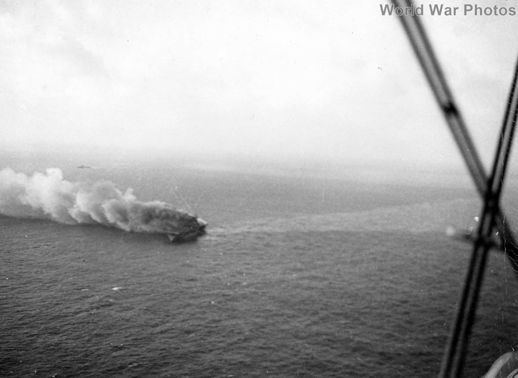 Burning USS Wasp September 15, 1942 2