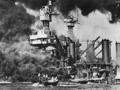 Sailors Rescue Survivor from USS West Virginia (BB-48) at Pearl Harbor 7 December 1941