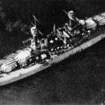 Battleship USS West Virginia BB-48 aerial view