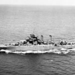 USS West Virginia underway, 20 April 1943
