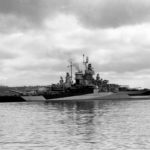Battleship USS West Virginia BB-48 off the Puget Sound Navy Yard Washington 2 July 1944