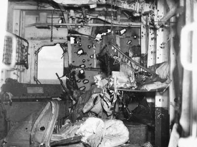 USS Yorktown CV-10 hit by Kamikaze, March 1945
