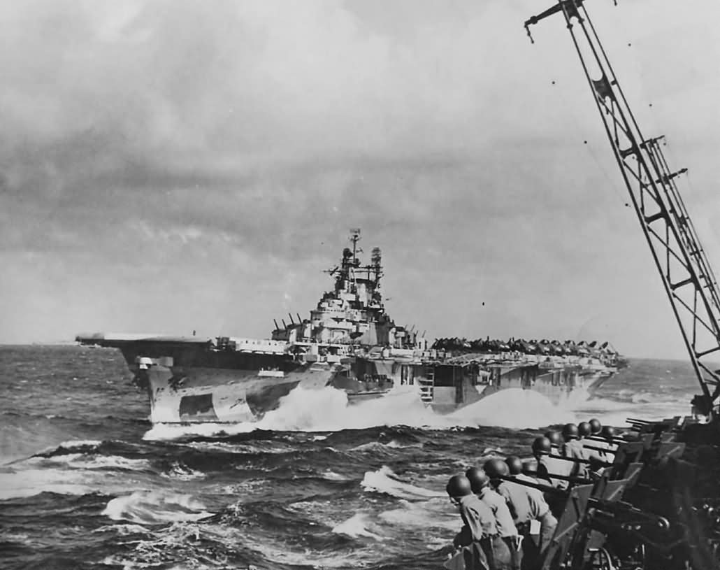 USS Yorktown CV-10 in camouflage 1944
