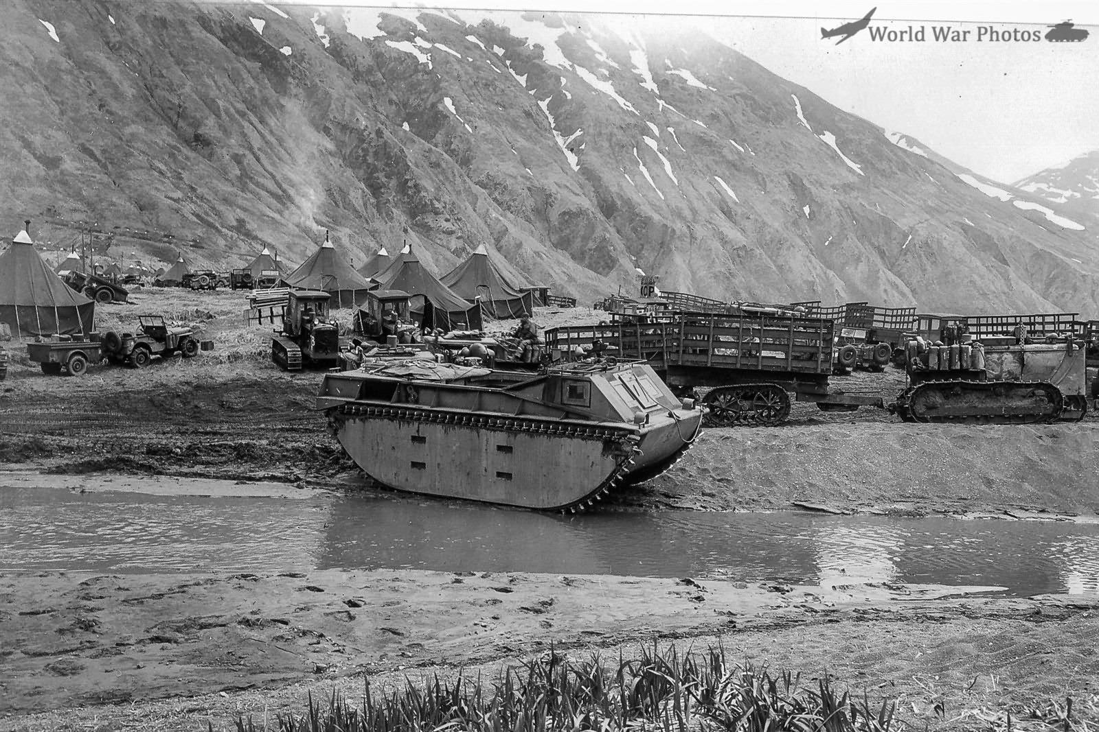 7th Infantry Division LVT-1 Alligator on Attu Holtz Bay Aleutians
