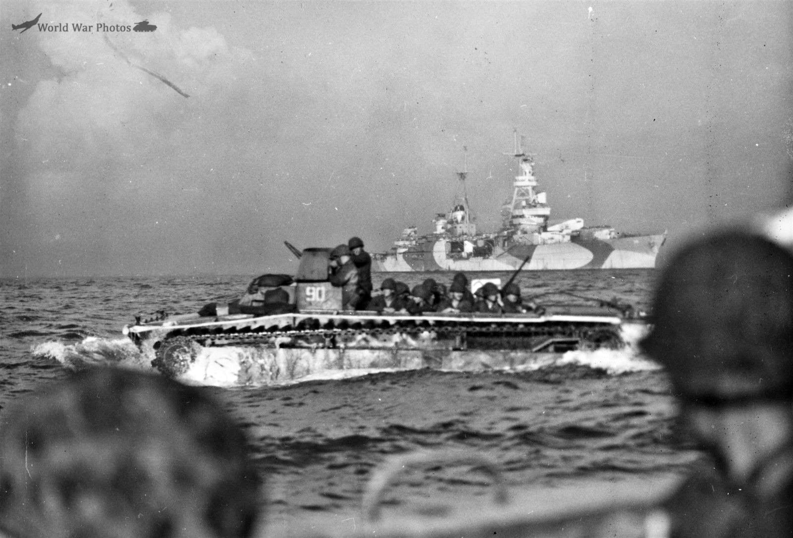 LVT Buffalo Heading to Tinian Beach 24jul44
