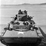 708th amphibious tank battalion crew in their 37mm LVT buffalo amtrac