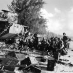 LVT and tanks landing the first day Saipan