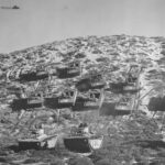 LVTs coming down hillside