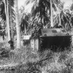 Marines in LVT-1 on Guadalcanal