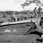 Mud Covered LVT Buffalo Amtracs Off Load Supplies Leyte 15dec44