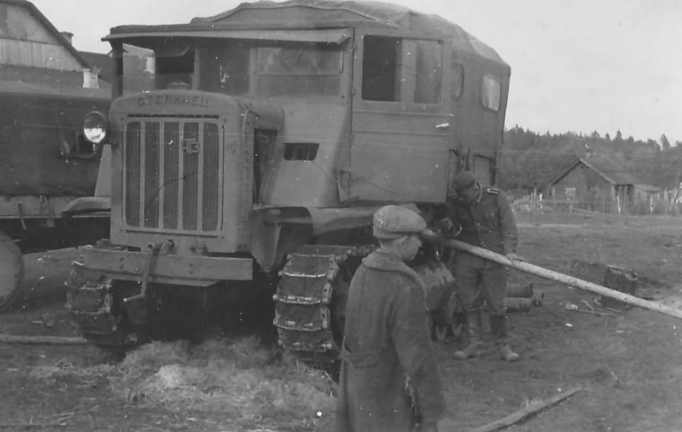 Russian Stalinetz S-65 tractor with cab