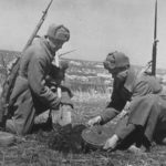 Soviet sappers with anti-tank mine
