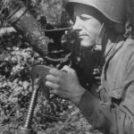 Soviet soldier with mortar 82-BM-37