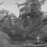Soviet soldier with AA gun