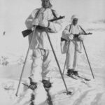 Red Army soldiers on skies