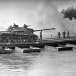 ISU-122S passing a pontoon bridge, Germany 1945