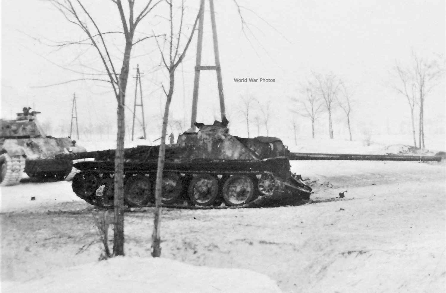 Destroyed SU-100 and Panther, Hungary 1944/45
