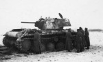 German soldiers examining KV1 tank