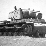 knocked out tank KV-1 with additional applique armour