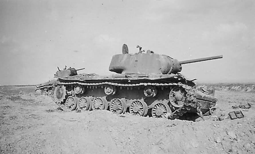 knocked out KV1 heavy tanks (model 1942)