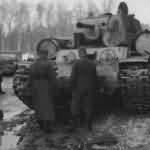 German tank KV-1 (КВ-1) of unknown Wehrmacht unit – front