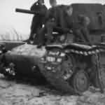 KV-1 (КВ-1 с экранами) tank and German soldiers