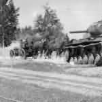 Heavy tank KV-1 model 1939 on the roadside