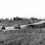KV-1 and T-26 tanks destroyed on the roadside 1941