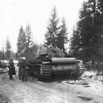Soviet tank KV-1 model 1940 in winter