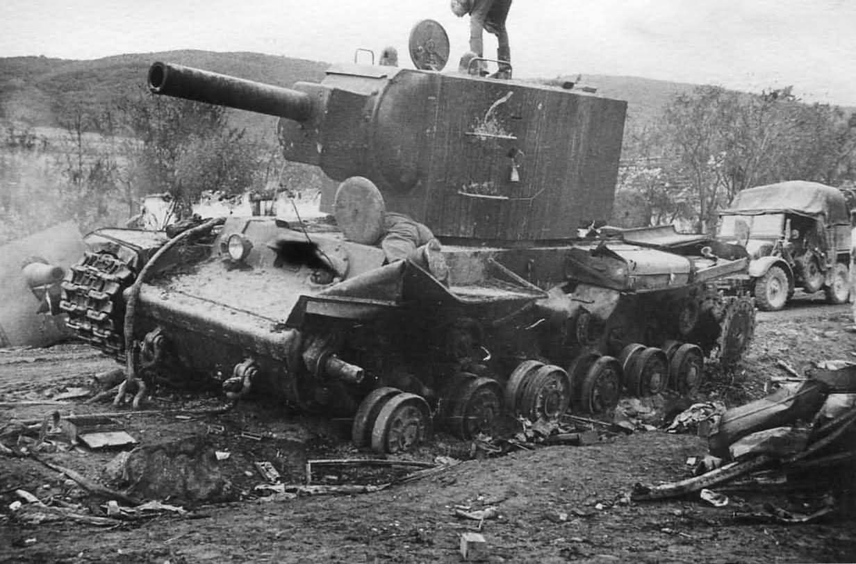 Destroyed Russian KV-2 Tank