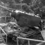 abandoned KV-2 Kliment Voroshilov heavy assault tank
