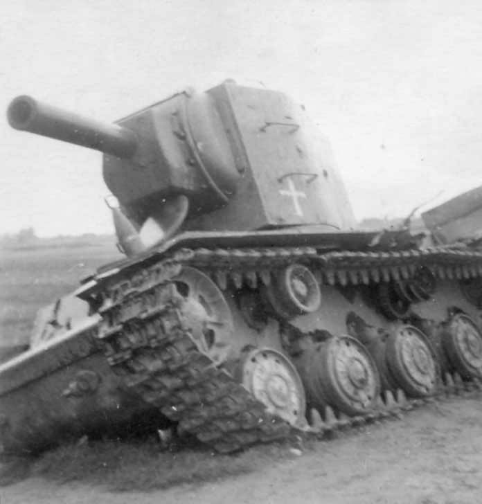 abandoned KV-2 tank