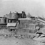 soviet tank T-28 knocked out during the Operation Barbarossa