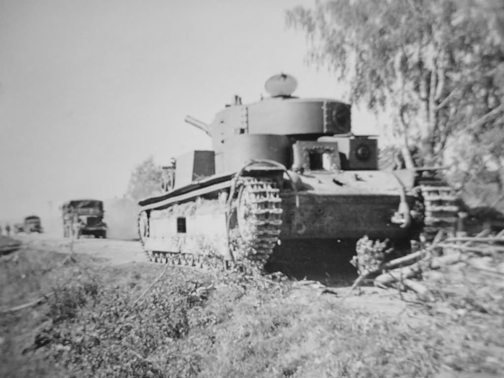 soviet tank T-28 abandoned during the Operation Barbarossa