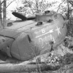 Destroyed T-34/85 of the 2nd Guards tank corps in Nemmersdorf (Ostpreussen, East Prussia) 1944