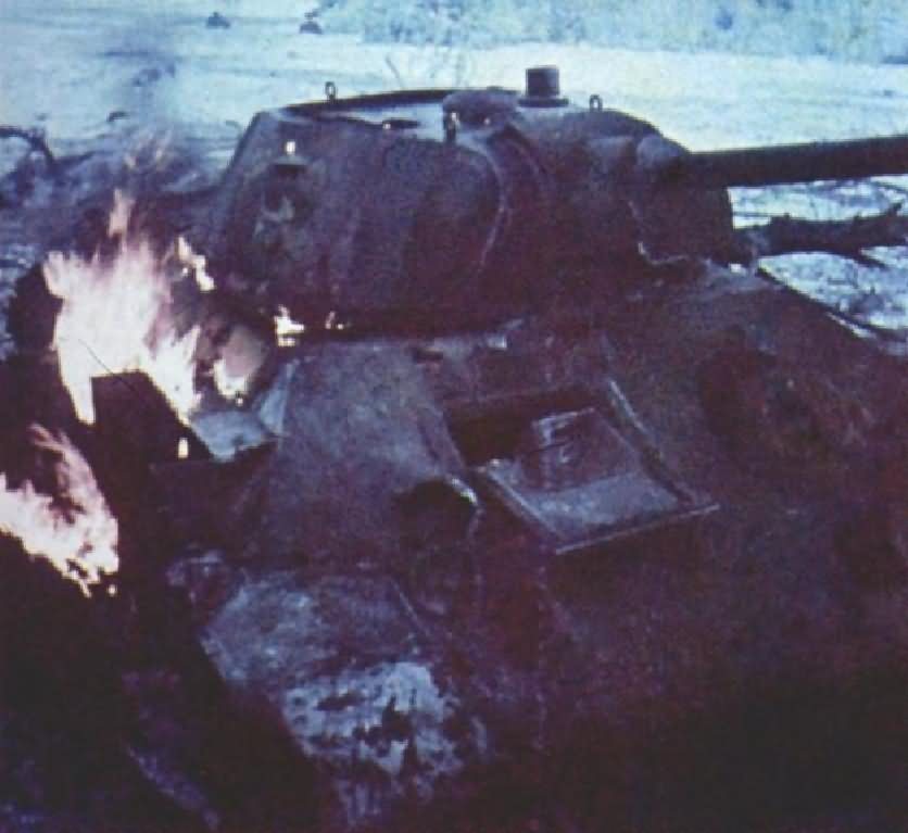 Burning T-34 tank 52