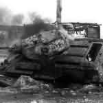 Burning T-34 model 1941 medium tank 3