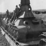 T-34 on the flatcar turret number 52