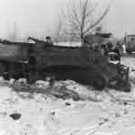 A wreck of a T-34 tank
