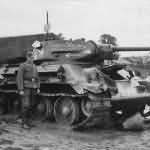 T-34 soviet tank (road sign)