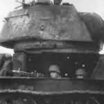 destroyed T-34 tank as MG42 position