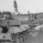 knocked out russian tank T-34 1941