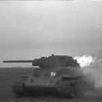 Burning tank T-34/76 1942