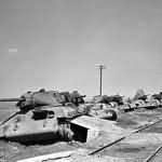 Knocked-out T-34 medium tanks in color