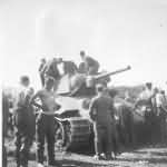 Captured T-34 tank coded 55